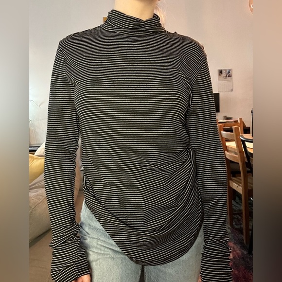 GAP Tops - Gap, black and white long sleeved turtleneck. Very soft material.